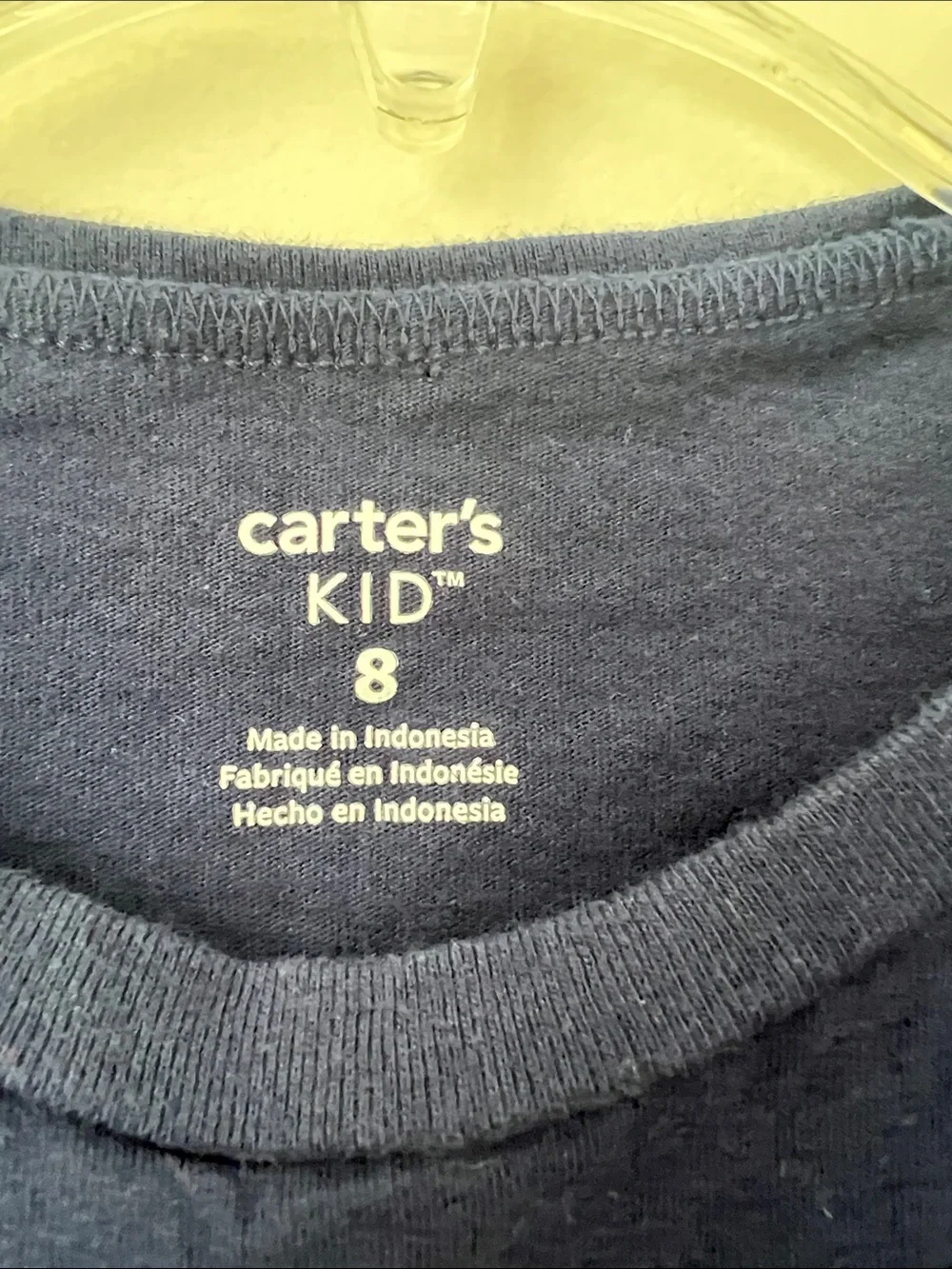 Carter's Navy Long-Sleeve Tee with Pink and White Heart Accents